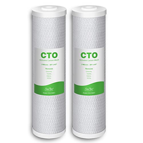 5 Micron 20" x 4.5" CTO Carbon Whole House Water Filter Cartridge (2 Count)