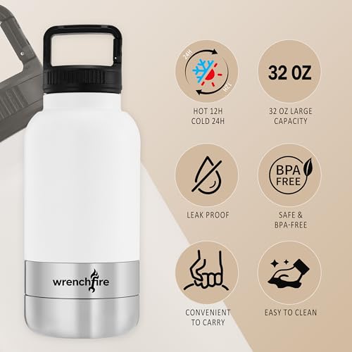 32 oz Instulated Stainless Steel Dog Water Bottle with 2 Detachable Bowls (680 Gram)