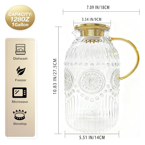 Glass Pitcher with Lid