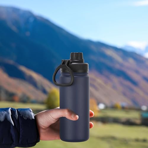 16 oz Kids Water Bottle for School Stainless Steel Double Wall Vacuum Insulated Water Bottle with Straw lids & Spout Lid (4 Count)