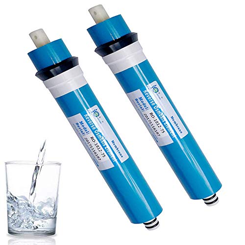 2PCS 75GPD membrane Reverse Osmosis Membrane Residential RO Membrane Water Filter Cartrige Replacement for Home Drinking Water Filtration System Household (2 Count)