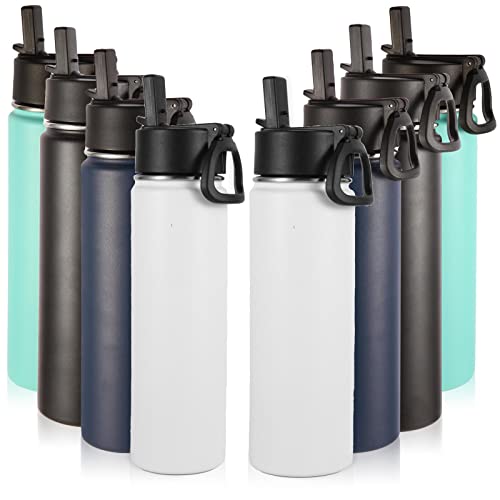 Insulated Water Bottles with Straw Bulk 8 Pack (8 Count)