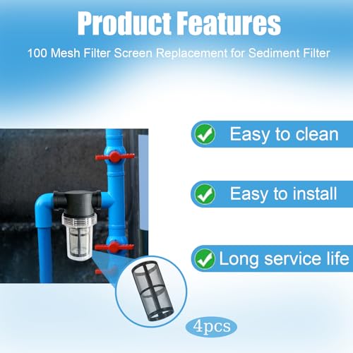 4 Pack Stainless Steel Screen for Garden Hose Filter (4 Count)