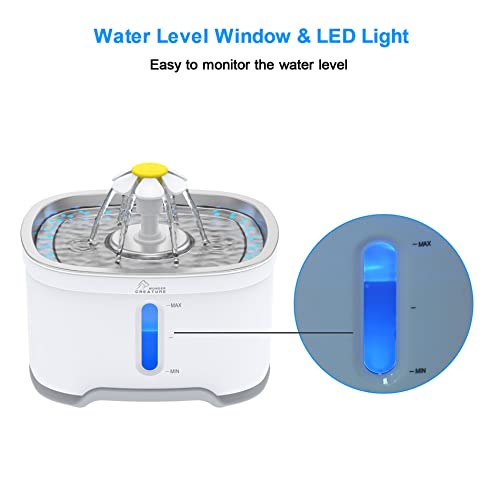 Cat Water Fountain Stainless Steel Lid with 3 Filters