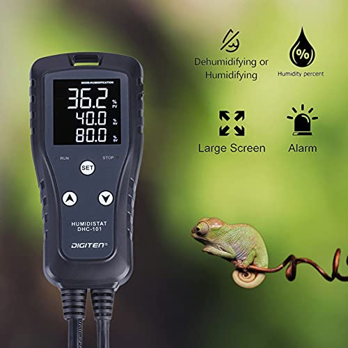 Humidity Controller DHC101 Digital Humidistat Pre Wired Outlet Reptile Humidity Controller for Grow Tent Mushroom Greenhouse Homebrew Fermentation Humidifier Dehumidifier