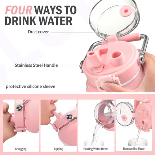 100 oz Glass Water Bottle with Straw