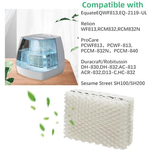 6 Pack WF813 Humidifier Filters Replacement Compatible with Equate EQWF813 PCWF813 Relion RCM832 RCM (6 Count)
