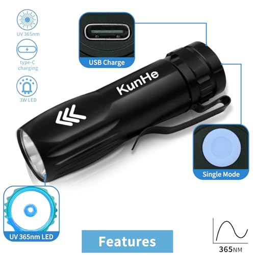 20 Pack Mini 365nm UV Flashlight Rechargeable Black Flashlight for Hotel Cleaning Pet Stain Detection Scorpion Seeking Mineral Identification Resin Curing (20 Count)
