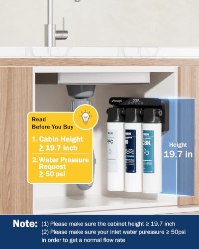 M800 Non Electric Tankless Reverse Osmosis Water Filter