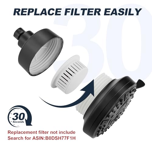 Matte Black Filtered Shower Head Shower Heads with Filter