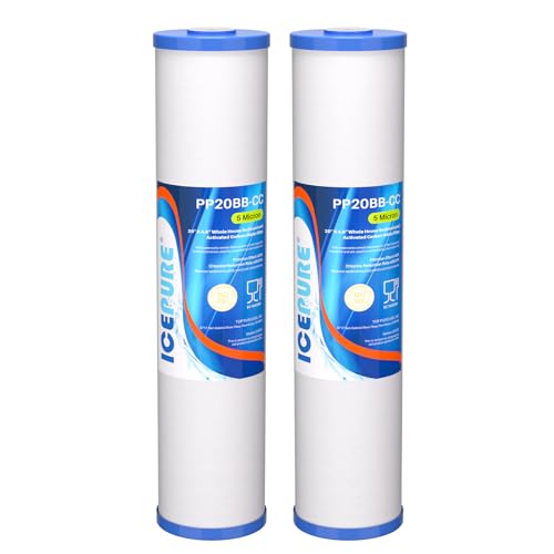 5 Micron 20" x 4.5" Whole House Sediment and Carbon Water Filter (2 Count)