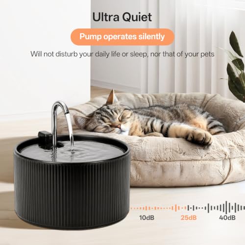 Ceramic Cat Water Fountain (78 Fl Oz)