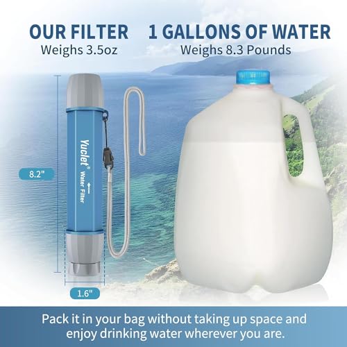 Emergency Water Filter Straw for Survival (8 Count)