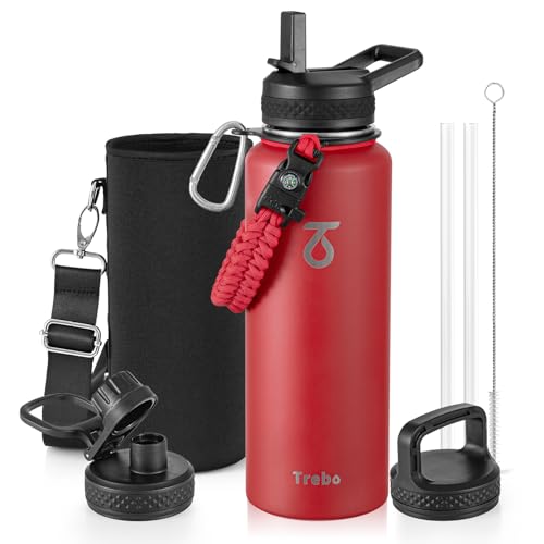 Water Bottle Insulated 40 oz with 3 Lids