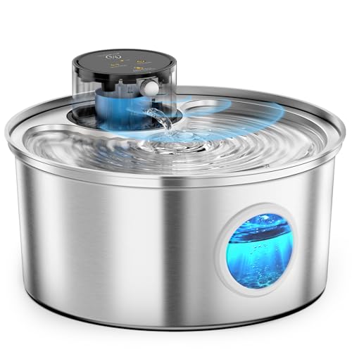 PWL 003 Smart Motion Sensor Cordless Stainless Steel Dog & Cat Water Fountain