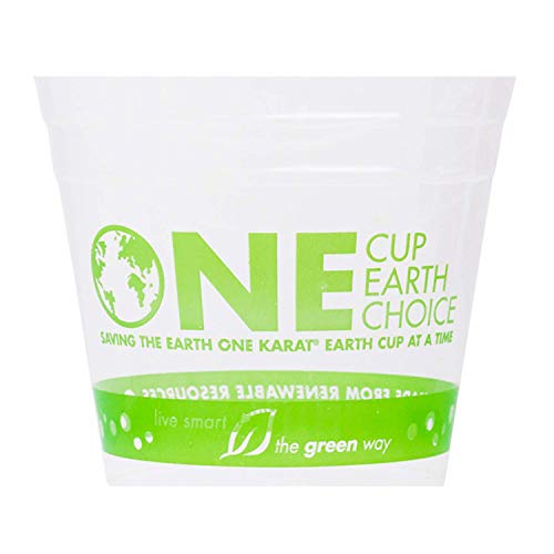 1,000 ct - 12 oz Compostable PLA Plastic Cups, BPI Certified Disposable Renewable Cold Cups for Cocktails, Wine and More | Green Line (1000 Count)