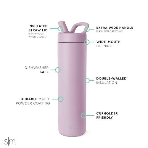 Insulated Water Bottle with Manual Straw