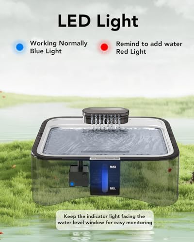 8.5L Elevated Dog Water Fountain with 4 Heights Adjustable
