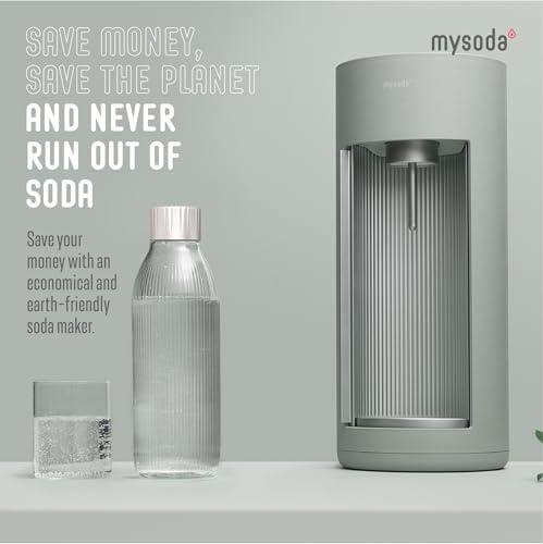 Glassy Silent Soda Maker + 1L Glass and 1L Plastic Bottles