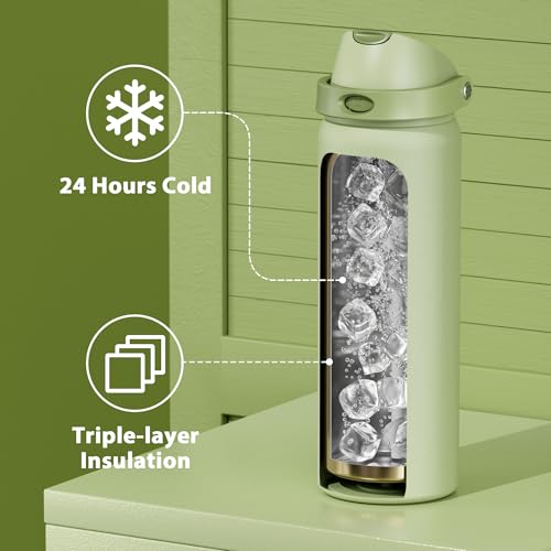 32 oz Insulated Water Bottle with Straw
