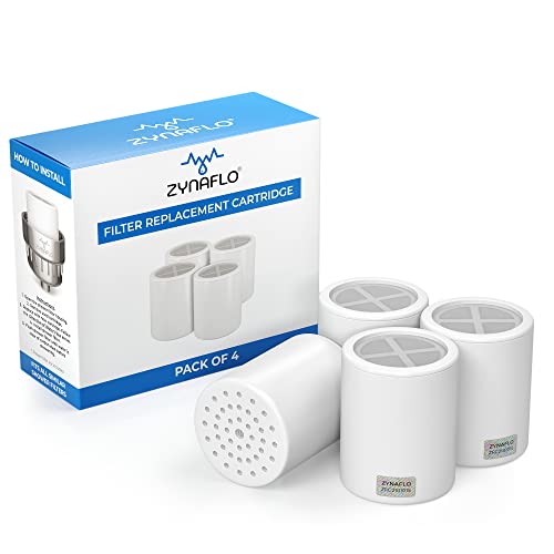 4 Pack] ZYNAFLO Shower Filter Replacement Cartridge (4 Count)