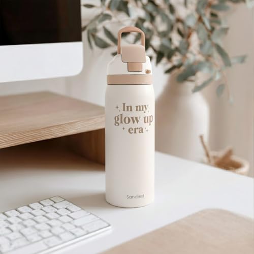 Inspiration Insulated Stainless Steel Water Bottle with Straw for Sports and Travel