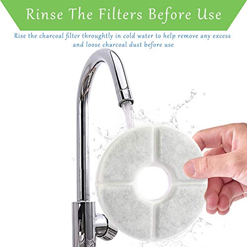 Rarloner 8 Pack Pet Fountain Filters for 1.6L Cat Water Fountain (8 Count)