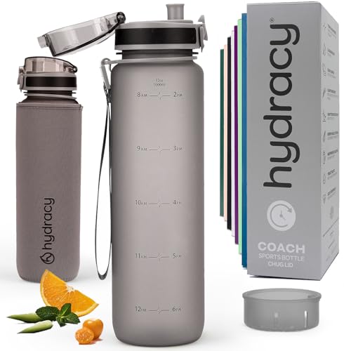 Motivational Water Bottle with Time Marker & Fruit Infuser 32 oz