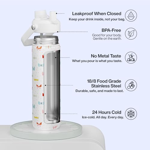 Insulated Water Bottle with Straw Stainless Steel Water Bottle