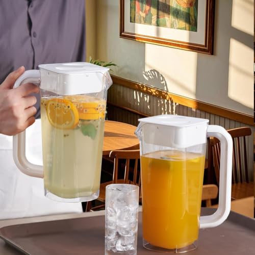2 Pack Plastic Pitcher with Lid (2 Count)
