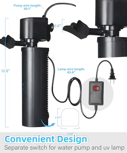 400GPH Aquarium Filter with 7W U