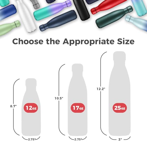 17oz Stainless Steel Water Bottles Bulk (8 Count)