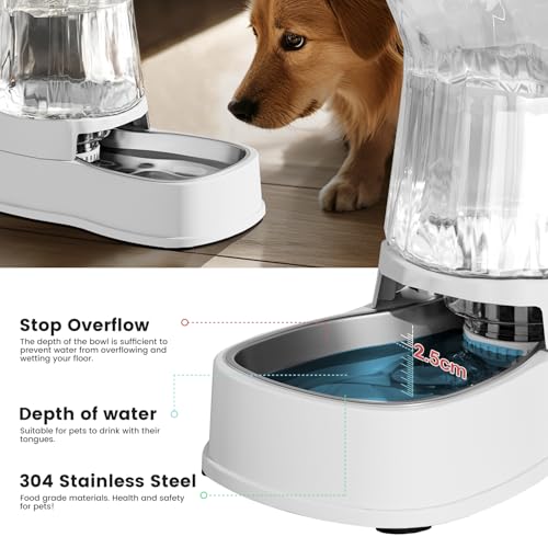 Automatic Dog Water Dispenser Gravity Stainless Steel Water Waterer Feeder