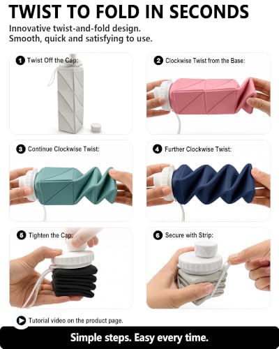 Collapsible Water Bottles 21oz