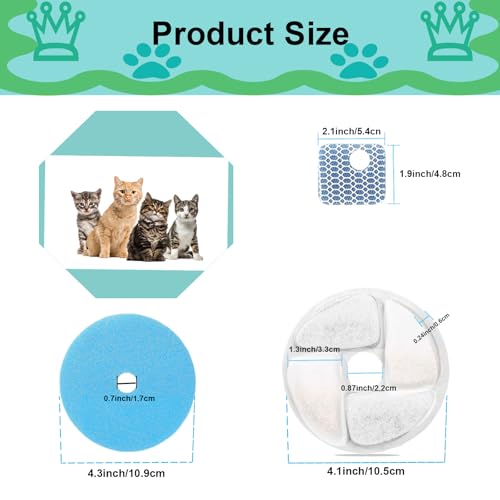 Cat Water Fountain Filter Replacement for Square 2.2L