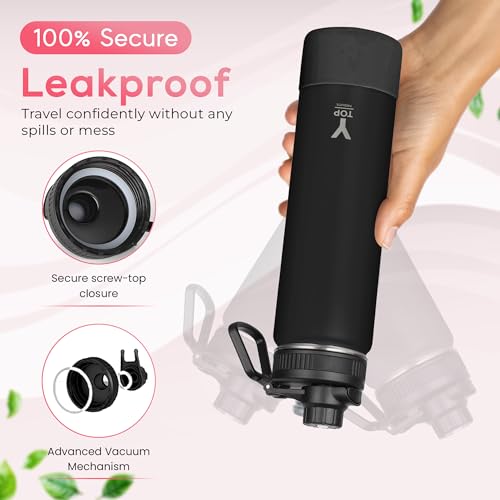 Y TOP 18 oz Insulated Water Bottle Leak Proof Spout Lid Fits in Car Cup Holder