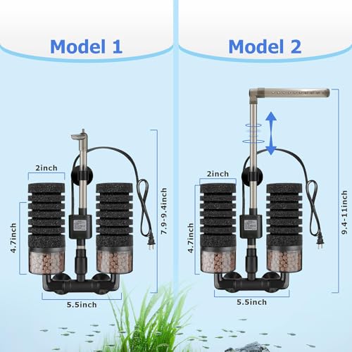 Aquarium Electric Sponge Filter with Submersible Water Pump Silence Motor for Shrimps