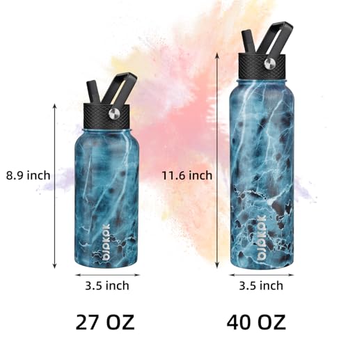 40oz Insulated Water Bottle with Straw Lid