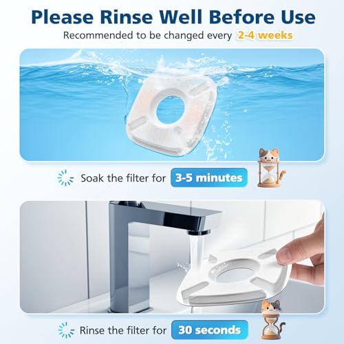 16 Pcs Cat Water Fountain Filters for Veken 95oz 67oz 135oz Pet Fountain (16 Count)
