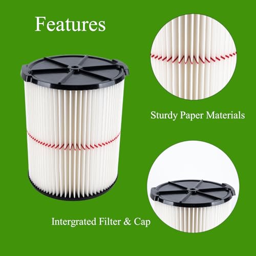 2 Pack CMXZVBE38754 Replacement Filter Fit for Craftsman Shop Vac Wet Dry 5 to 20 Gallon (2 Count)