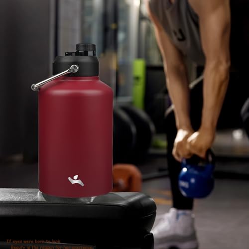 128 oz Insulated Stainless Steel Water Bottle Jug with Handle
