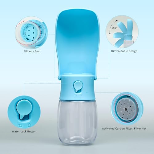 Portable Dog Water Bottle 10oz Blue