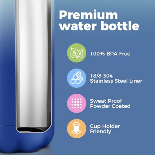 17oz Stainless Steel Water Bottles Bulk (8 Count)