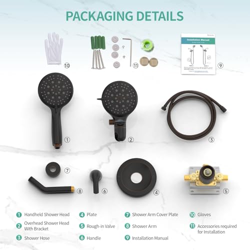Dual 2 in 1 Shower System with Handheld (105.6 Ounce)