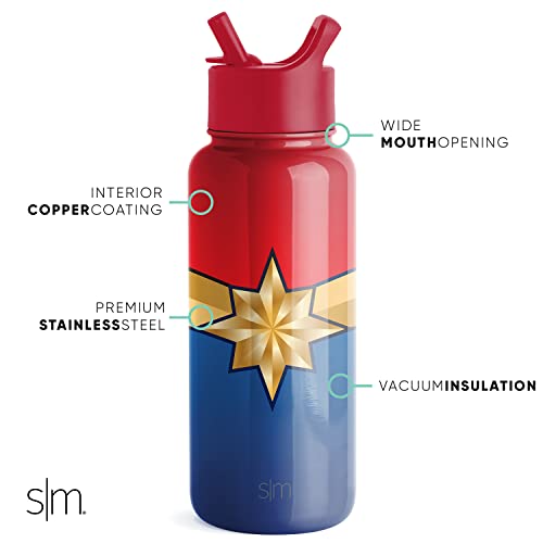 Marvel Avengers Water Bottle with Straw