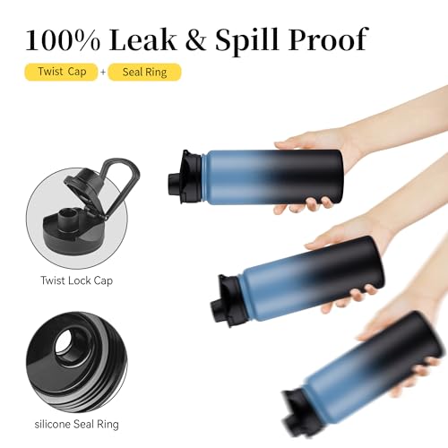 24 oz Insulated Water Bottle Bulk 8 Pack (8 Count)