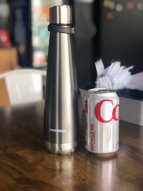 Insulated Water Bottle - On-The-Go Refillable Stainless Steel Water Bottles For Adults, Reusable Thermos Travel Tumbler With Leak-proof Lid For Hot & Cold Beverages (17Oz. Stainless Steel)