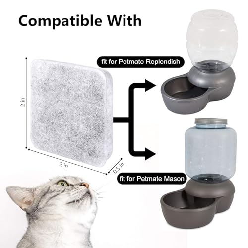Dog Water Filter Replacement Compatible with Petmate Bowl Filters (6 Count)