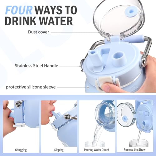 100 oz Glass Water Bottle with Straw