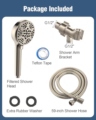 Filtered Shower Head with Handheld Brushed Nickel